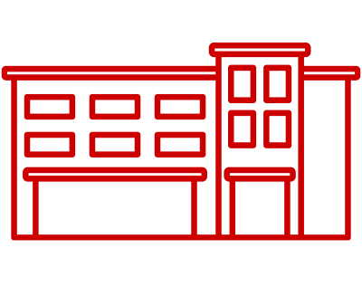 Commercial Building icon red